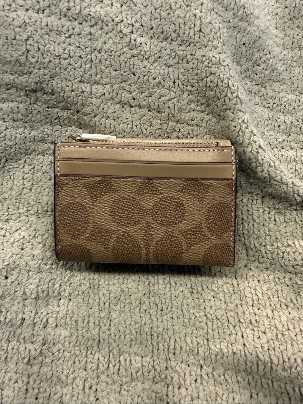 🤍New Coach Sand/Tan Signature Canvas & Leather Card Holder Wallet (Exclusive) - Picture 2 of 9